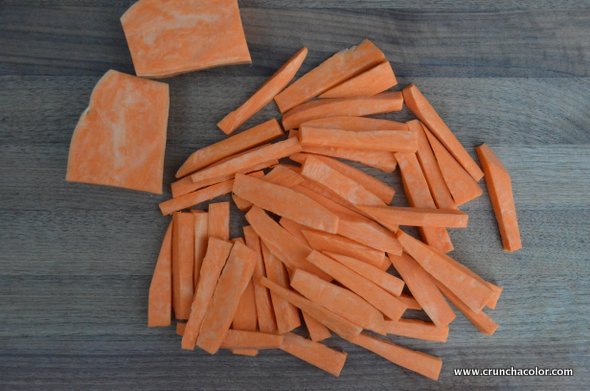 how to make baked sweet potato fries step 1