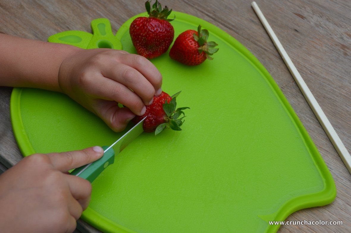 hulled strawberries basic knife skills step 1