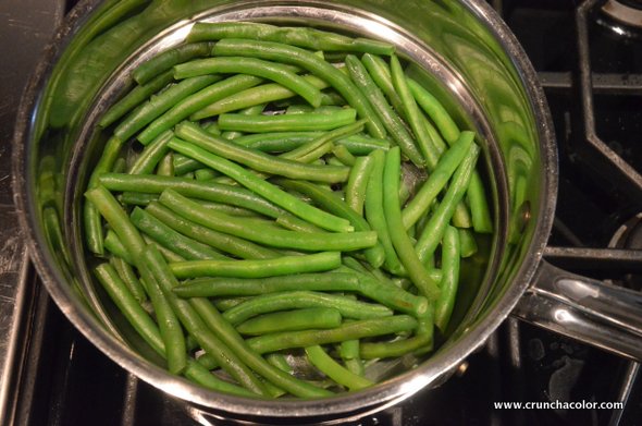 sesame green bean salad step 1