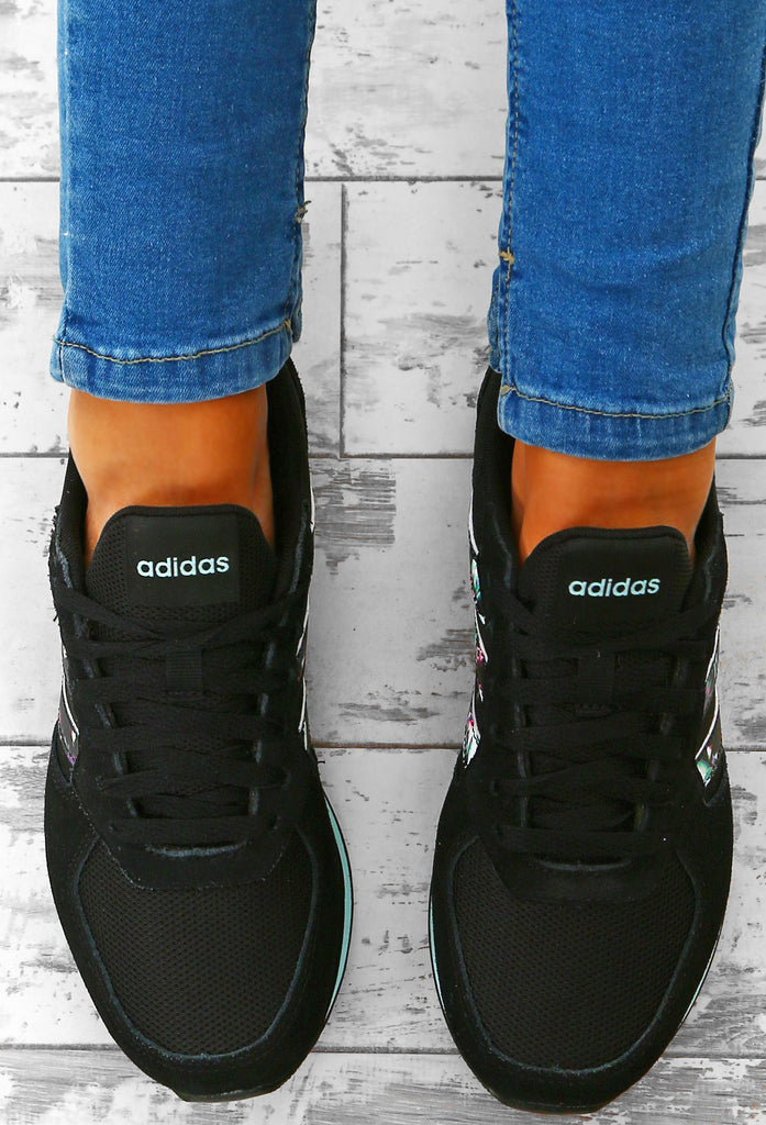 adidas 8k black floral stripe trainers