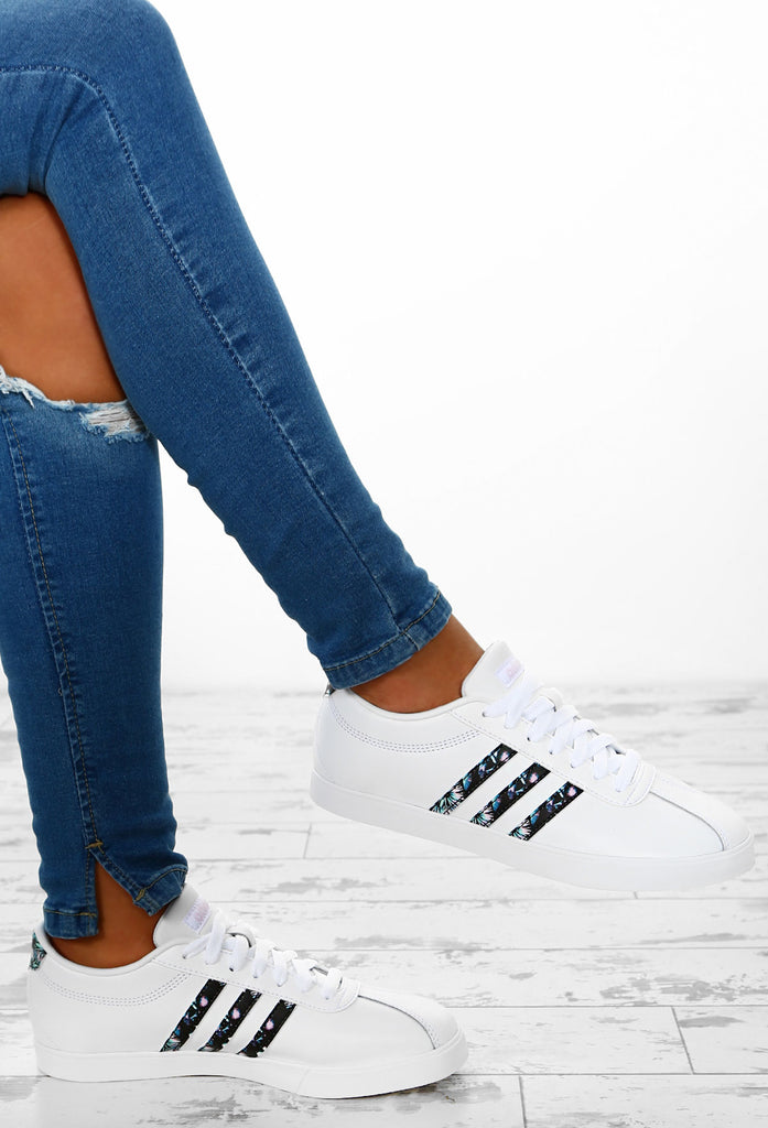 adidas white leather ladies trainers