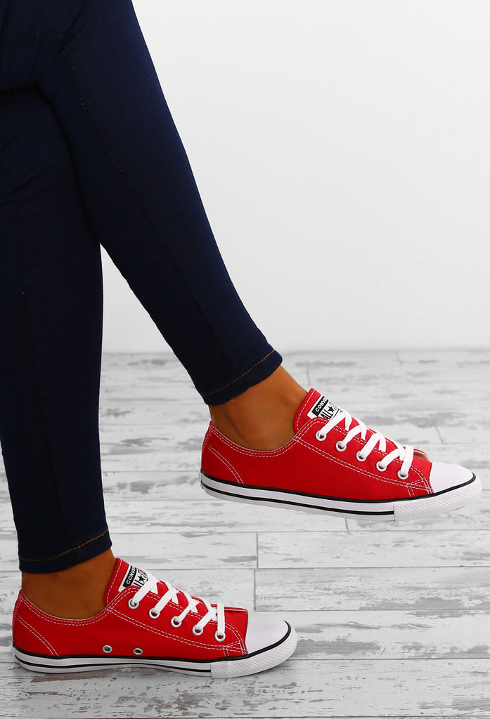 red dainty converse