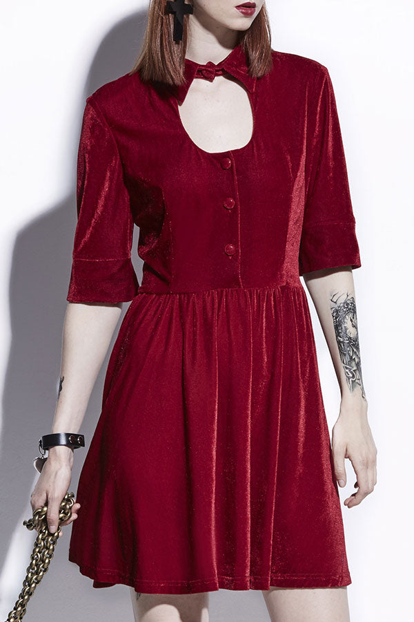 red velvet a line dress