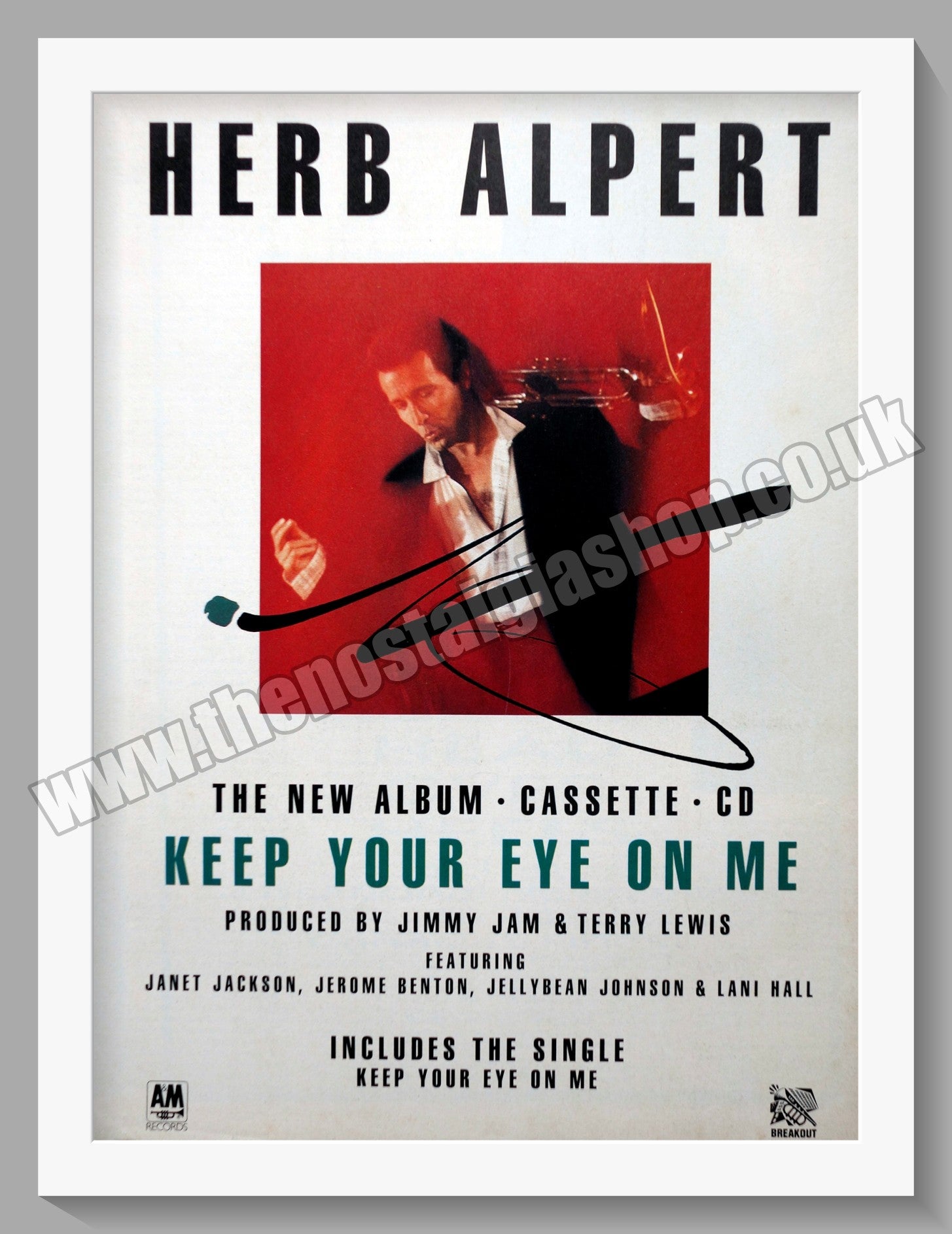 Herb Alpert. Keep Your Eye On Me. Original Vintage Advert 1987 (ref AD