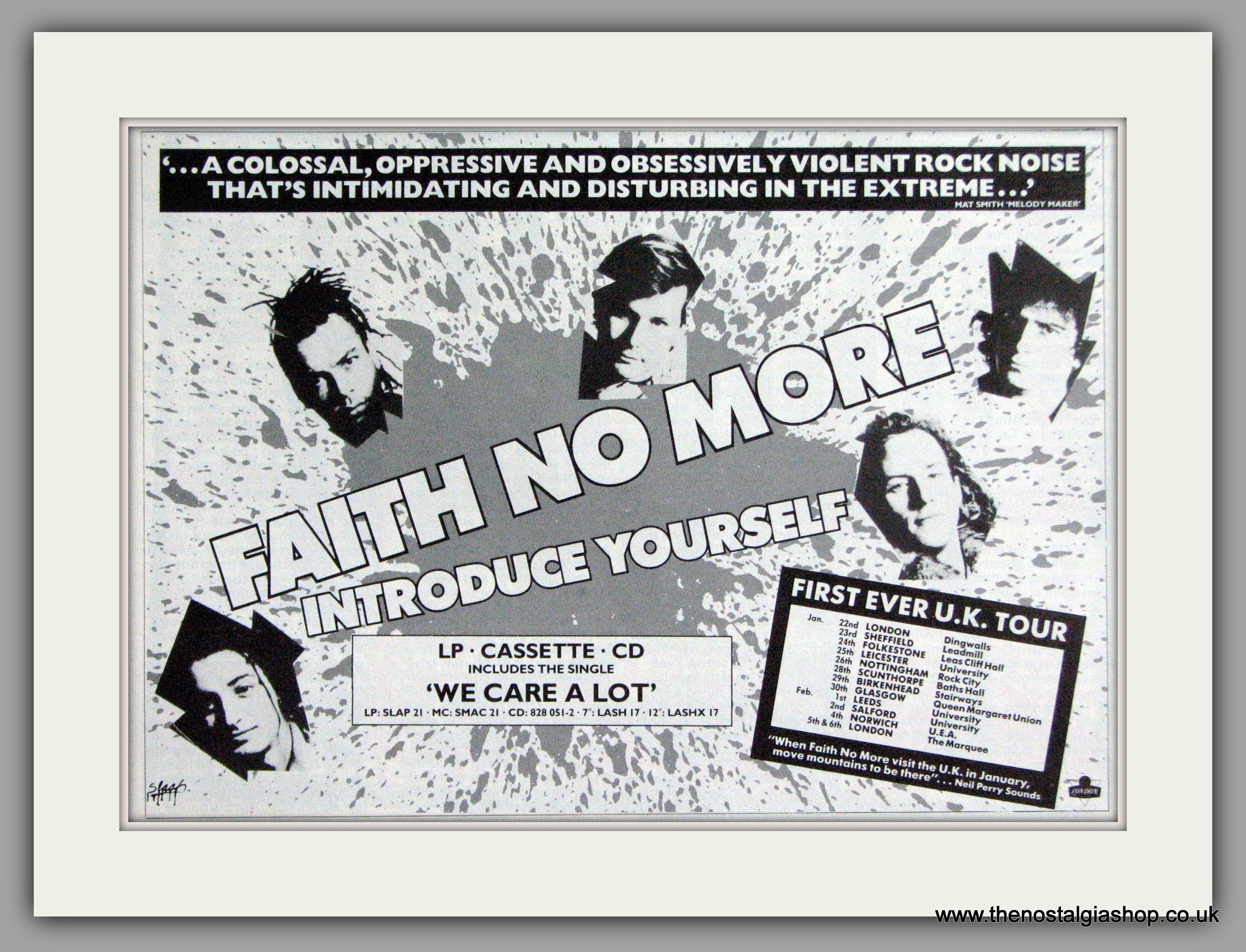 Faith No More Introduce Yourself Vintage Advert 1988 Ref Ad50371 The Nostalgia Shop