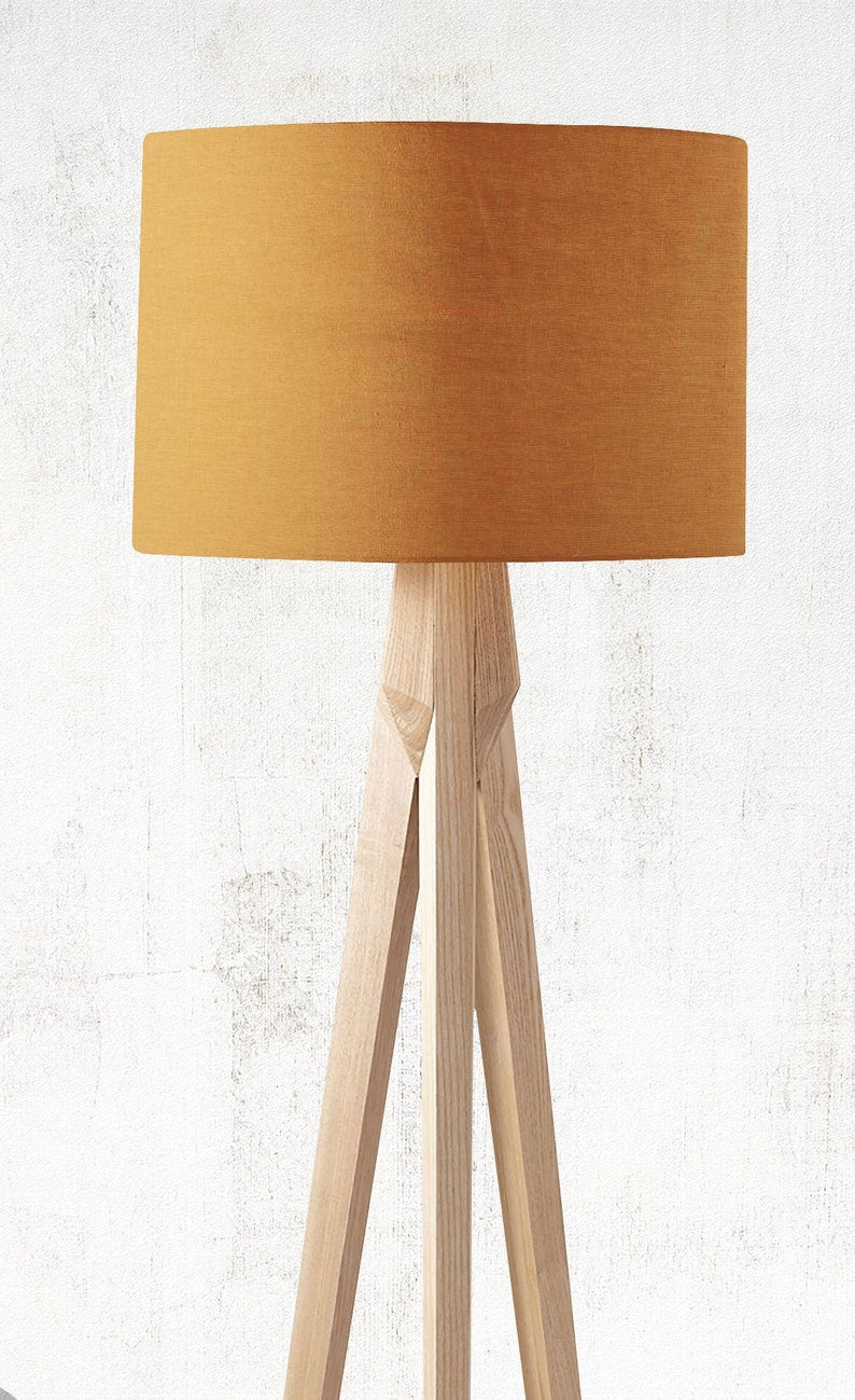 green linen lampshade