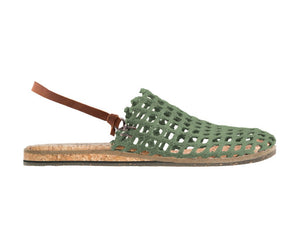 RECYCLED FISHING NET SANDALS - GRASS