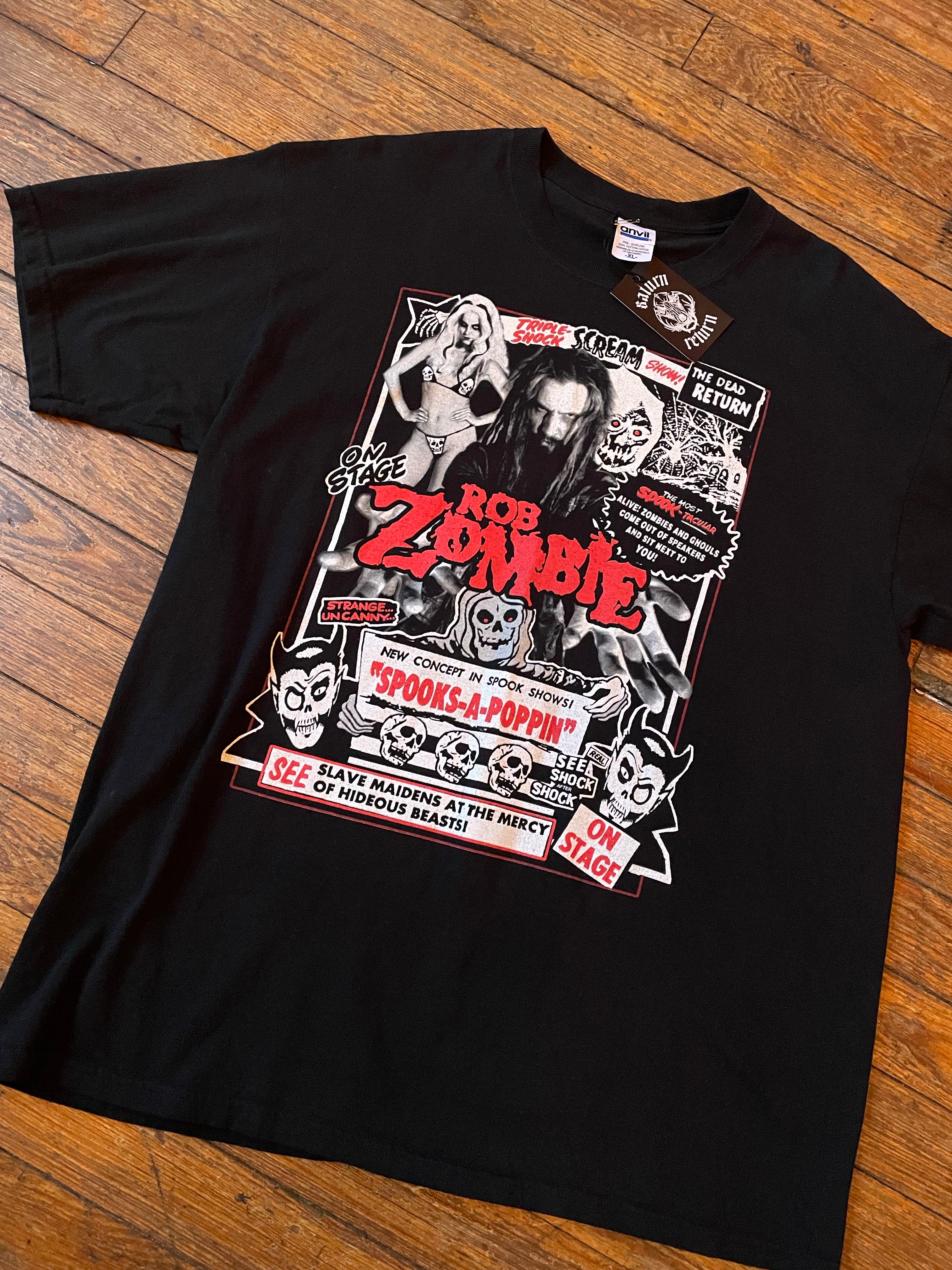 ゆったり柔らか ビンテージ Rob Zombie Spooks A Poppin Tシャツ