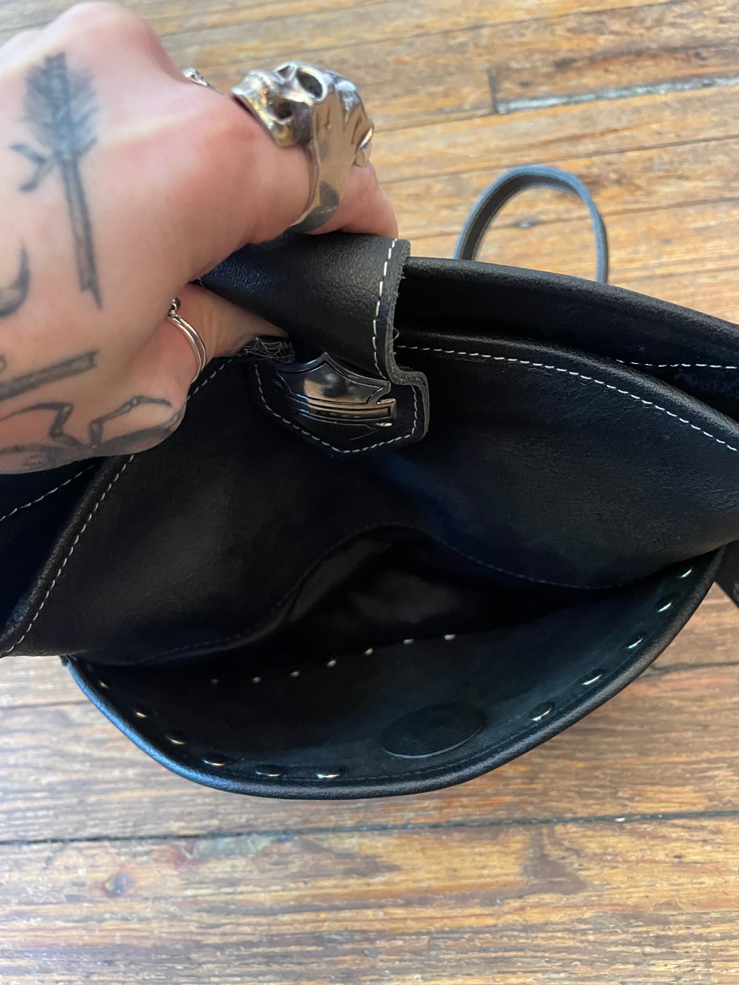 Harley-Davidson Black Studded Crossbody Bag