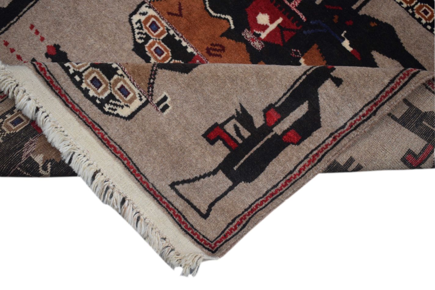 Handmade Afghan War Rug | 136 x 91 cm | 4'4" x 2'9"