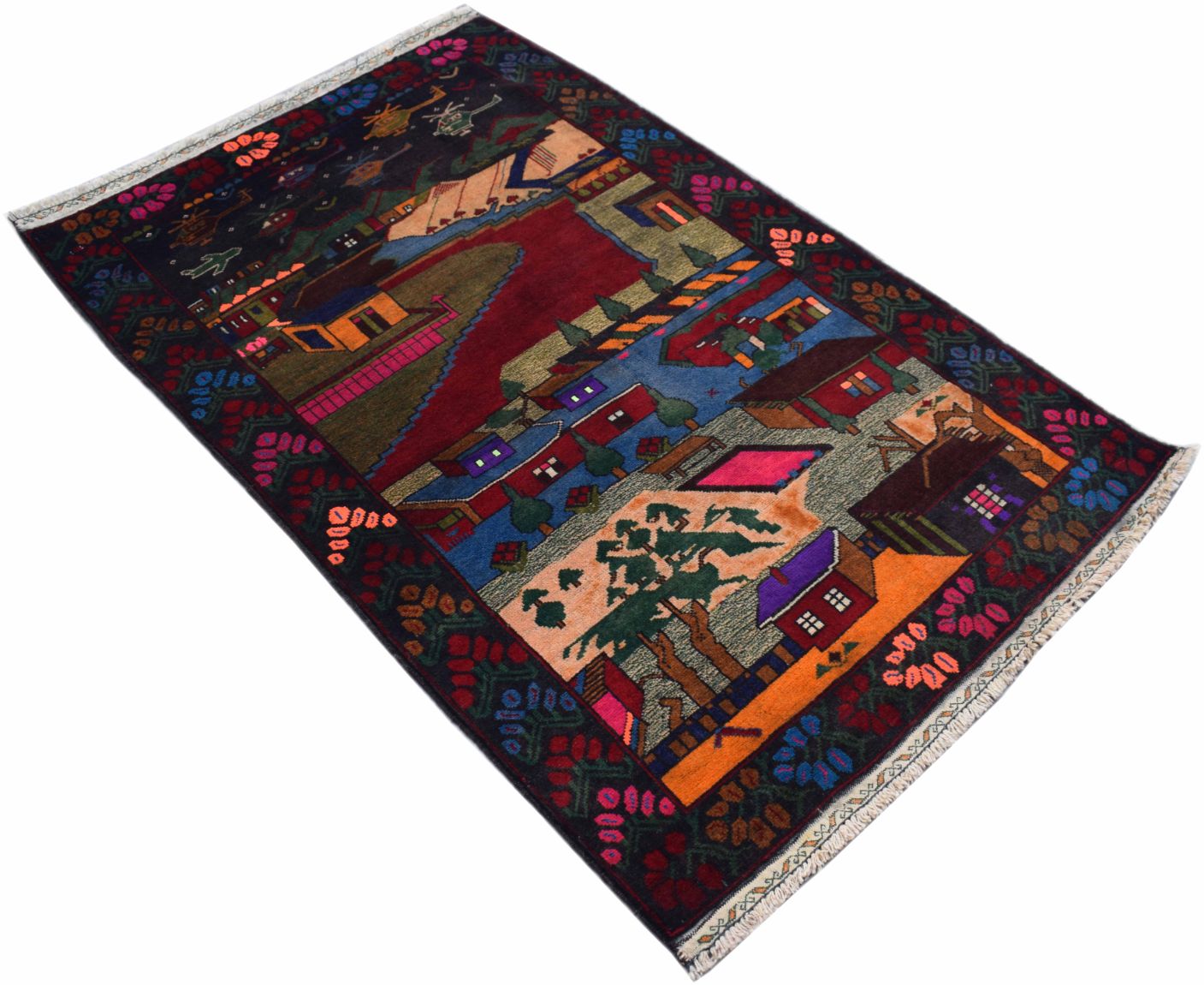 Handmade Tribal Afghan Rug | 150 x 96 cm | 4'9" x 3'14"