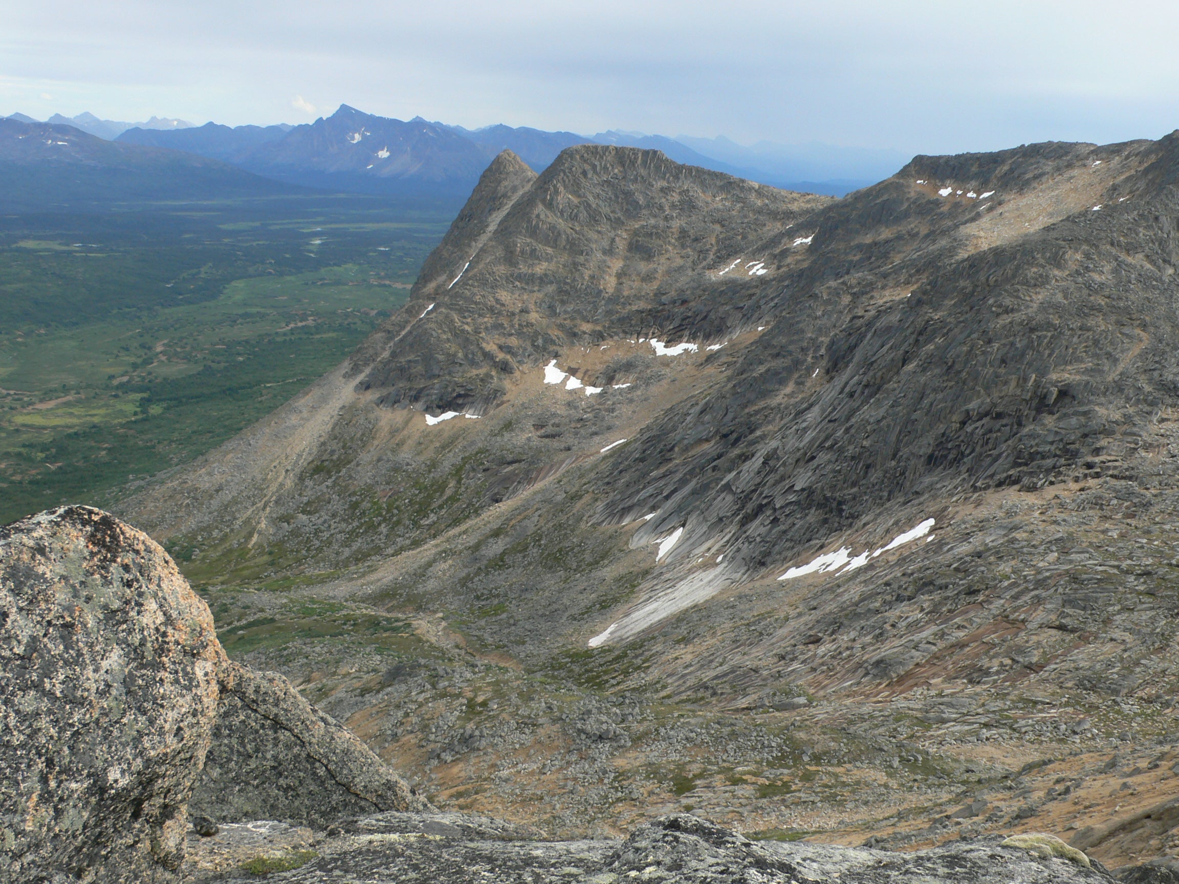 Looking down into a valley