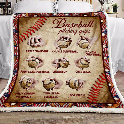 Baseball Pitching Grips Fleece Blanket