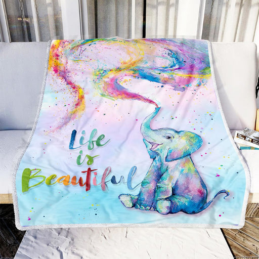 LGBT Elephant, Life is Beautiful Fleece Blanket