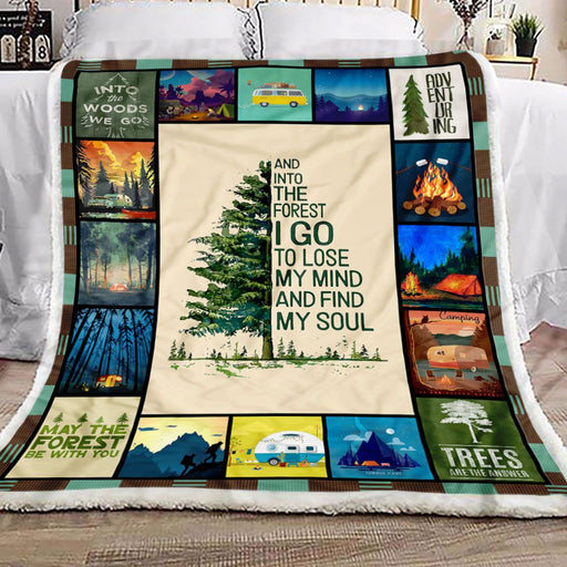 Camping Into the Forest Fleece Blanket