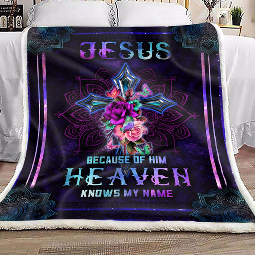 Purple Mandala Jesus Faith Fleece Blanket