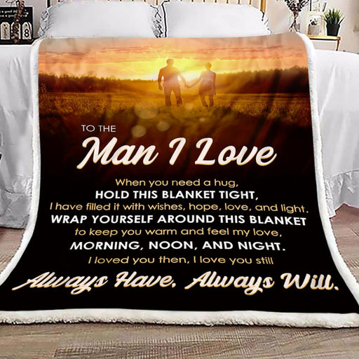 To The Man I Love Fleece Blanket | Gift for Husband