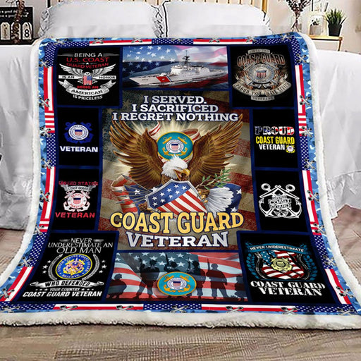 US Coast Guard Veteran Fleece Blanket