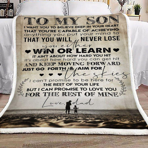 To My Son Fleece Blanket Love Dad - Gift For Dad | Family Blanket