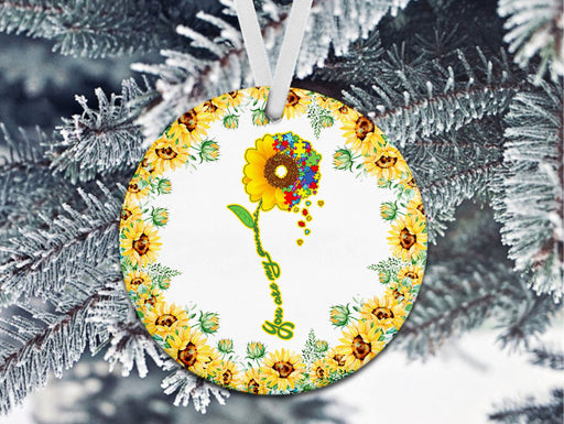 Sunflower Autism - You Are My Sunshine - Christmas Ornament - Christmas Gift