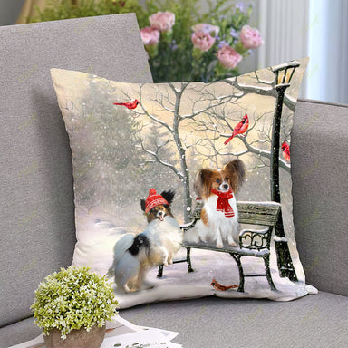 Papillon On A Date Square Pillow | Christmas Gift