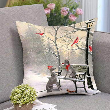 Italian Greyhound On A Date Square Pillow | Christmas Gift