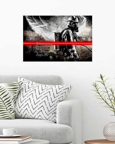 Firefighter I Heard A Voice Saying Horizontal Canvas And Poster | Wall Decor Visual Art