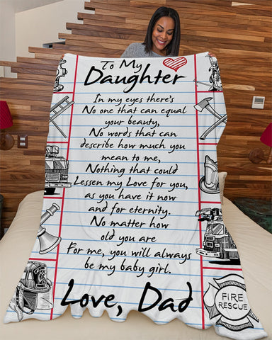 Firefighter's Daughter Premium Fleece Blanket