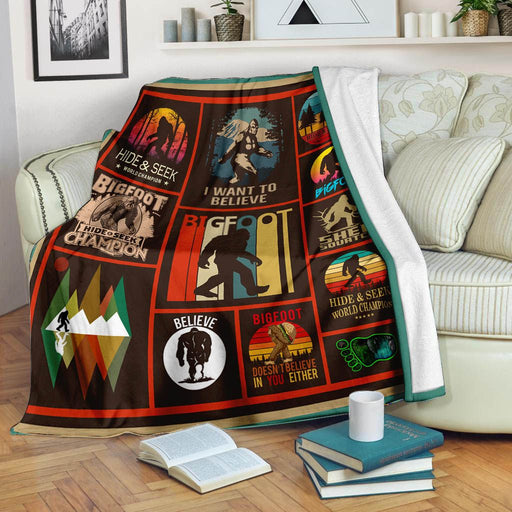 Bigfoot Camping Fleece Blanket