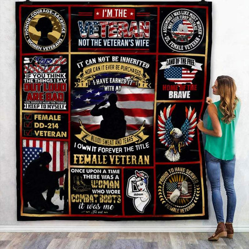 I Am The Veteran Not A Veteran's Wife Fleece Blanket