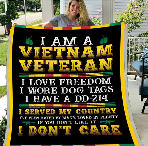 I Am A Vietnam Veteran Fleece Blanket