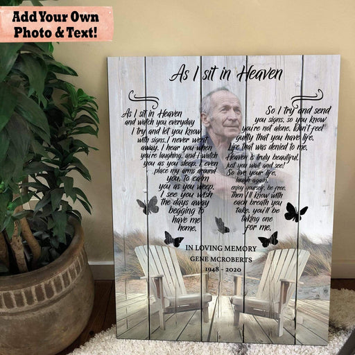 As I Sit In Heaven Face In The Clouds - , Memorial, Product Type,Personalized Poster And Upload Photo,Canvas Poster, Birthday Gift, Christmas Gift ,Family Gift,To My Friend, To My Son, To My Father, To My Mother, To My Wife, To My Husband
