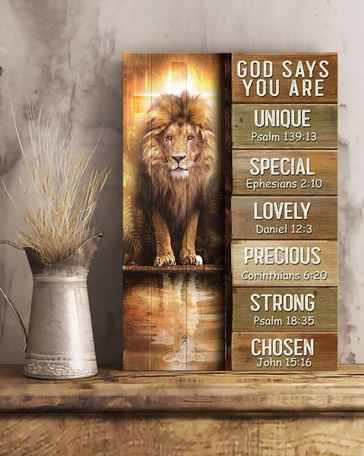 Amazing Lion - God Says You Are Portrait Canvas Gift For Friend Family Birthday Gift Home Decor Wall Art Visual Art 1620274618346.jpg