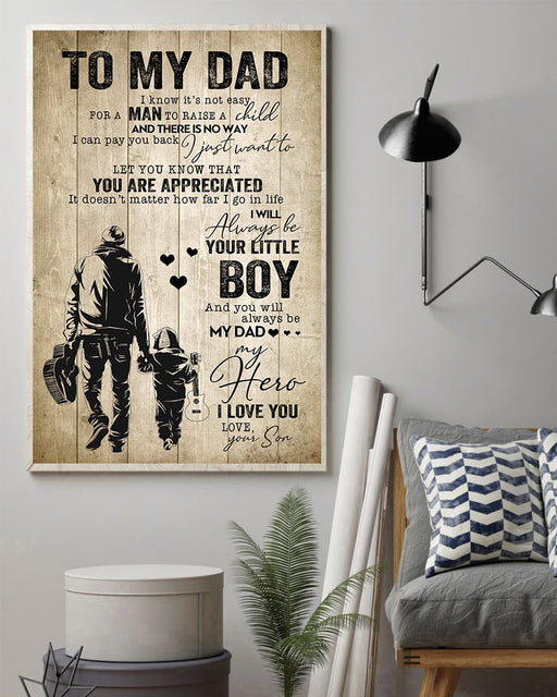 To My Dad It's Not Easy For A Man To Raise A Child, Gift for Guitar Lover, Portrait Poster And Canvas Birthday Gift Home Decor Wall Art 1621406386541.jpg