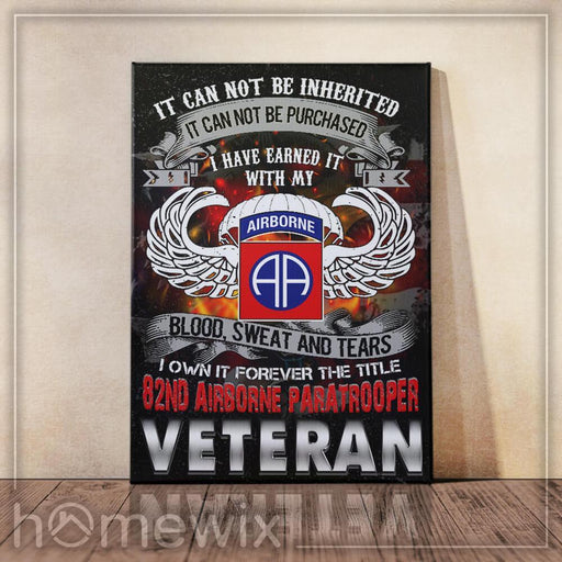 82Nd Airborne Paratrooper Veteran Canvas And Poster Wall Art | Wall Decor - GIFTCUSTOM
