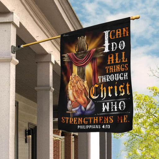 Christian Jesus. I Can Do All Things Through Christ | Garden Flag | Double Sided House Flag - GIFTCUSTOM