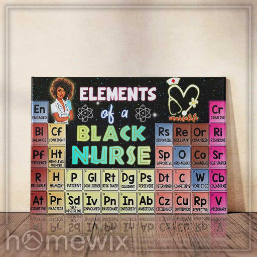 Elements Of A Black Nurse Canvas And Poster | Wall Decor - GIFTCUSTOM