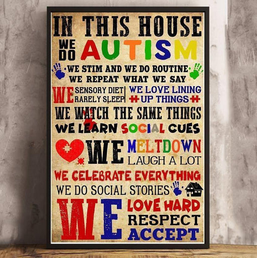 In this house we do autism print Canvas and Poster - GIFTCUSTOM