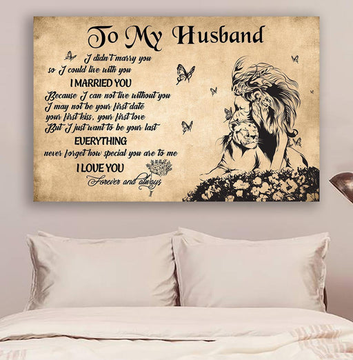 Lion Canvas and Poster ��� To my husband ��� I married you wall decor visual art - GIFTCUSTOM