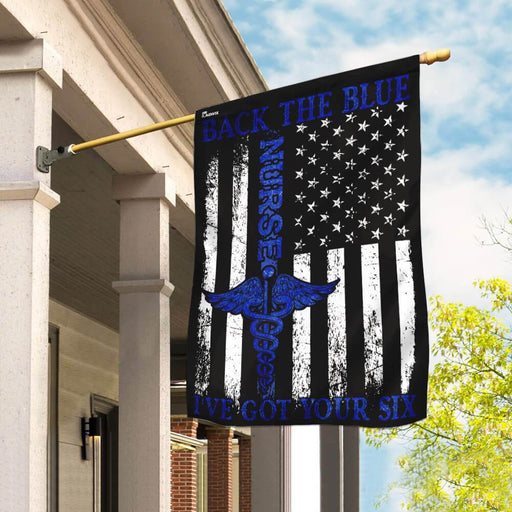Nurse Back The Blue American US Flag | Garden Flag | Double Sided House Flag - GIFTCUSTOM