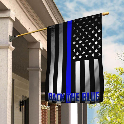 Police Law Enforcement. Back The Blue Flag | Garden Flag | Double Sided House Flag - GIFTCUSTOM