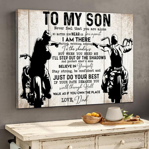 To My Son From Dad Biker Motorcycles Lover Poster Canvas | Meaningful Gift For Son - GIFTCUSTOM