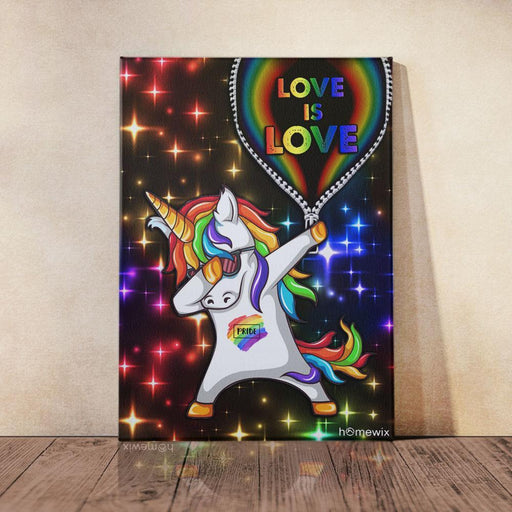 Unicorn Lgbt Pride Love Is Love Canvas And Poster Wall Art | Wall Decor - GIFTCUSTOM