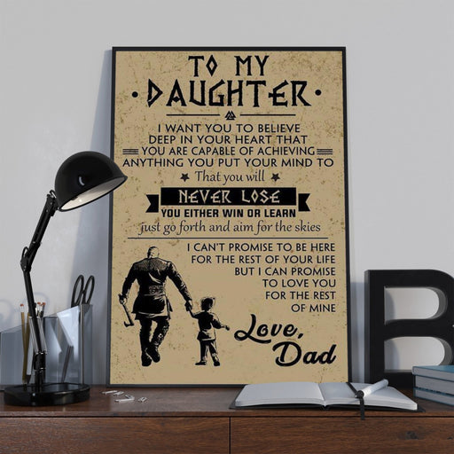Viking Canvas and Poster ��� Dad to daughter ��� Never lose wall decor visual art - GIFTCUSTOM