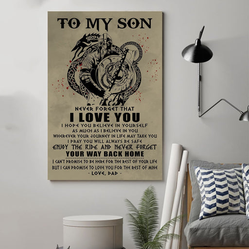 Viking Canvas and Poster ��� Dad to son ��� Your way back home wall decor visual art - GIFTCUSTOM