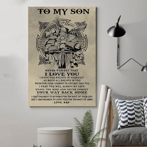 Viking Canvas and Poster ��� Dad to Son ��� Your way back home wall decor visual art - GIFTCUSTOM