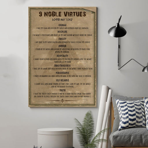 viking Canvas and Poster ��� the nine noble virtues wall decor visual art - GIFTCUSTOM