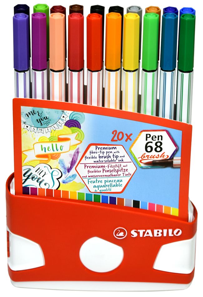 Wissen Marine roem STABILO PEN 68 Brush Tip Set of 20- Pinnacle Colors Wholesale