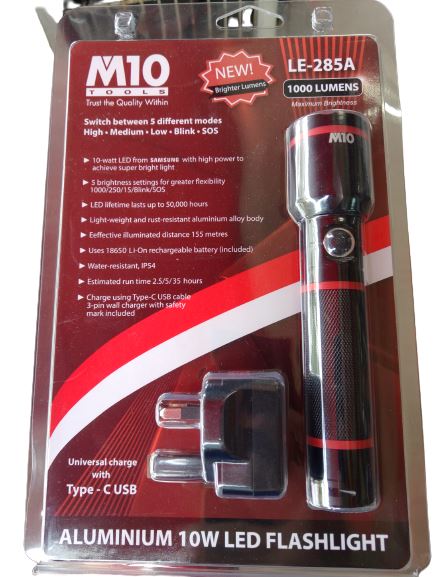 led rechargeable flashlight usb