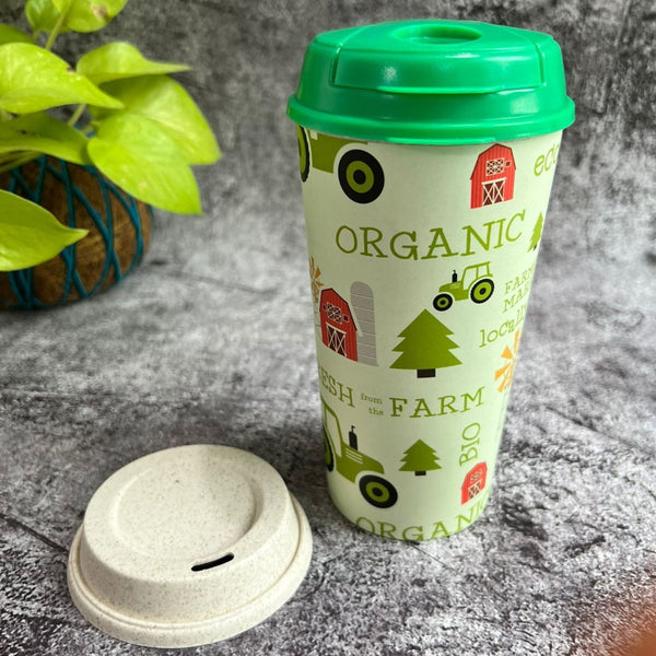Rice Husk Coffee Cup - 475 ml - Organic Green | Brown Living